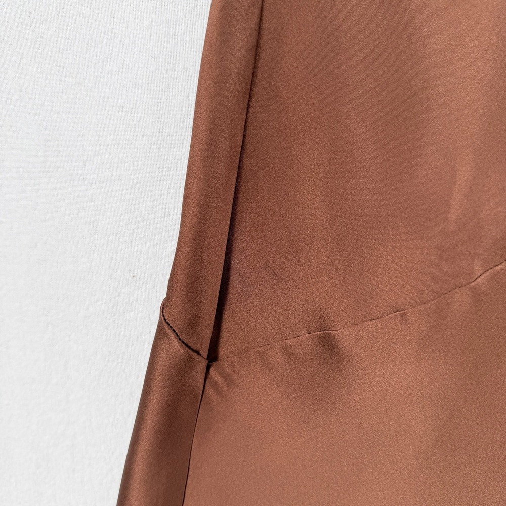 ENZA COSTA Strapless Silk Bias Maxi Dress Women Small Brown Quiet Luxury NEW - Picture 12 of 14